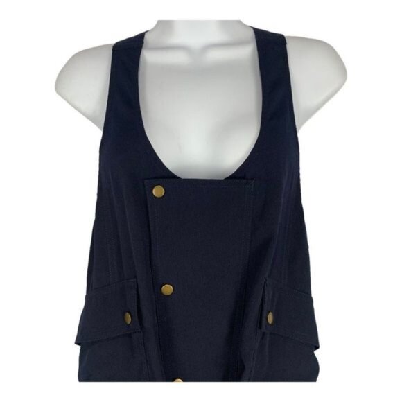 Elevenses Black Sleeveless Apron-Style Pinafore Dress With Pockets Size Small - Picture 3 of 7